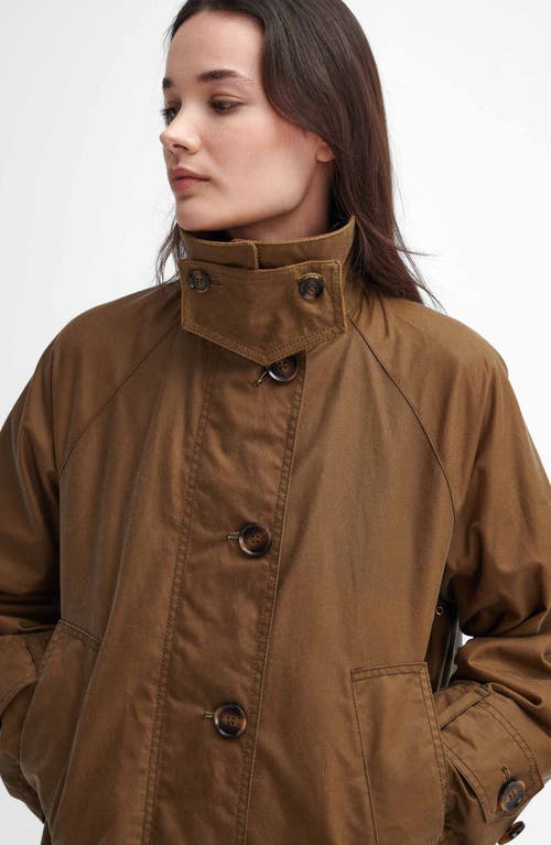 Barbour Hartwick Water Resistant Waxed Cotton Coat In Brown
