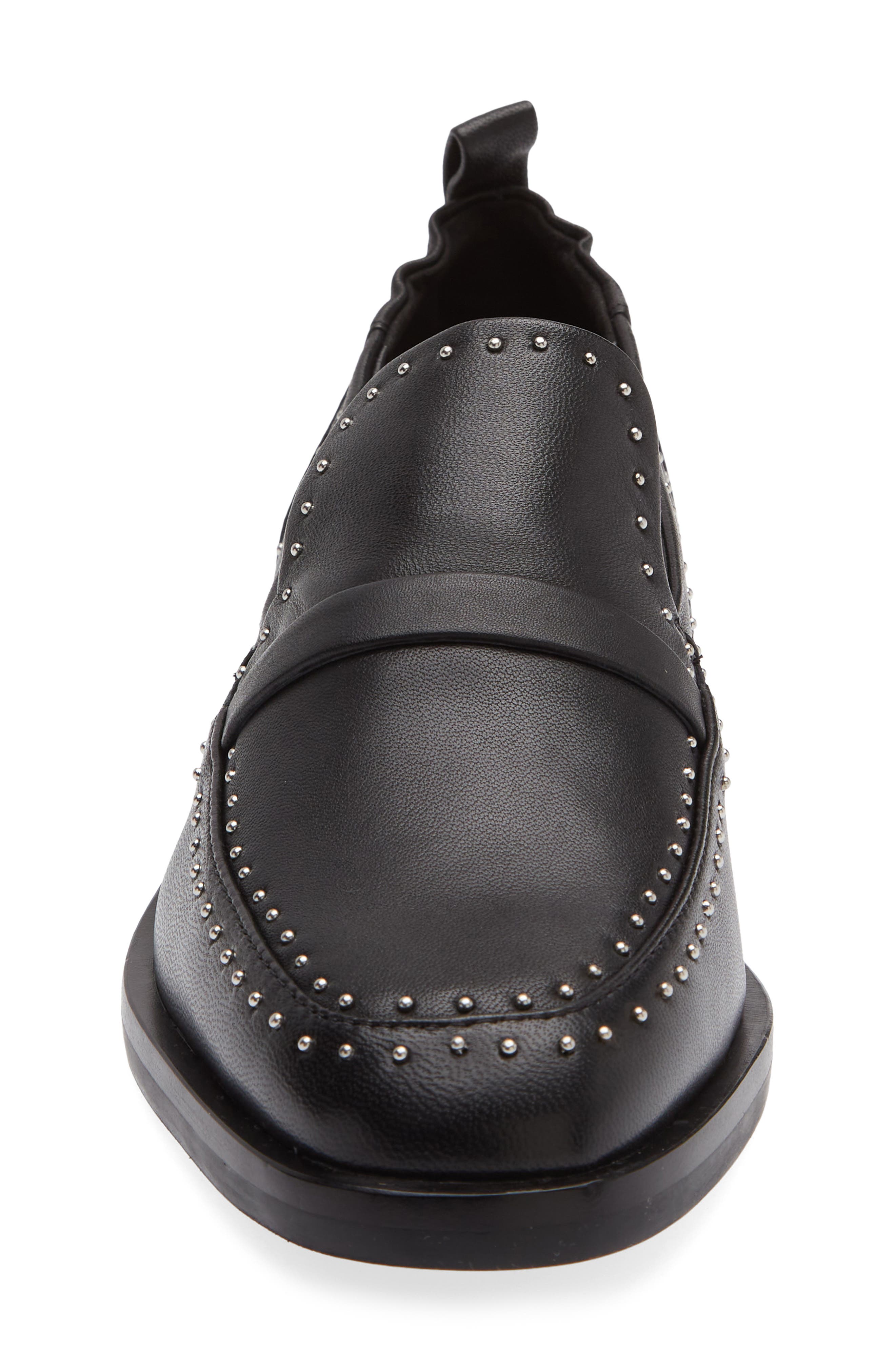 3.1 Phillip Lim Alexa Microstud Leather Penny Loafer, Alternate, color, Black