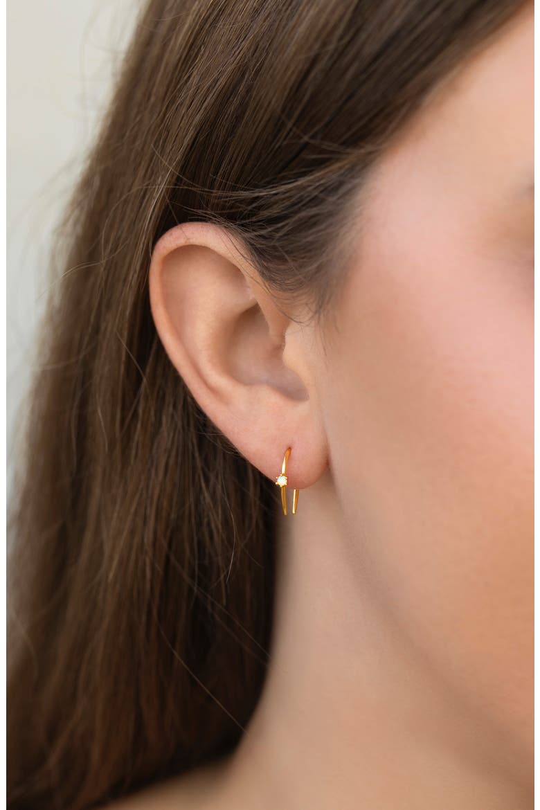 Todos Santos Imitation Opal Hoop Earrings, Alternate, color, GOLD