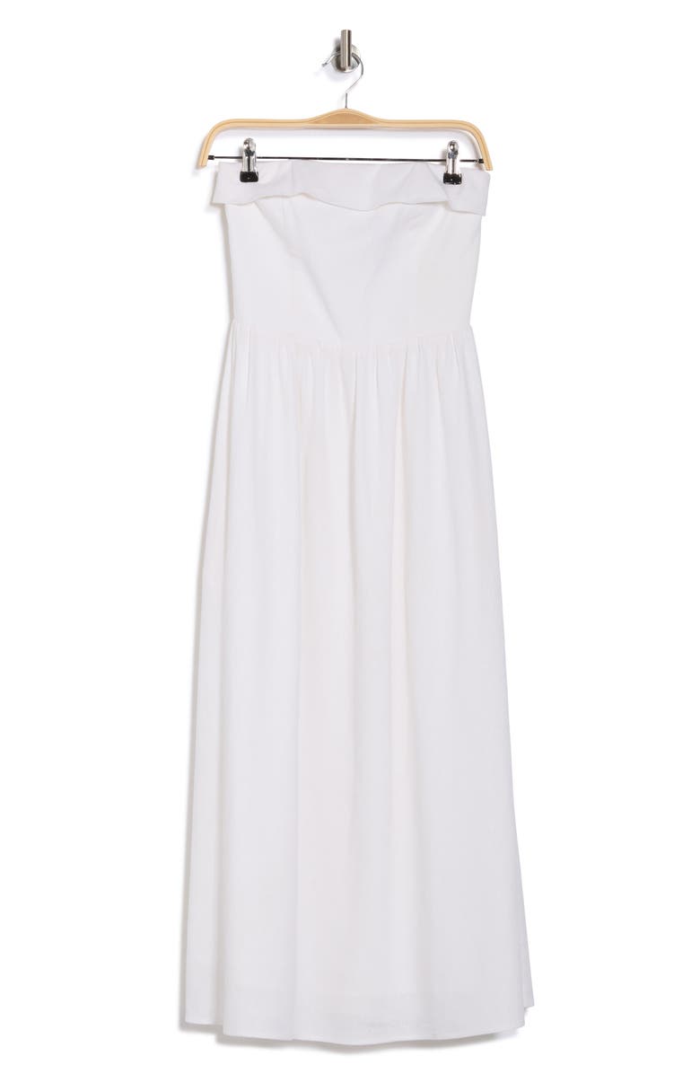 WAYF Strapless Linen Blend Midi Dress, Alternate, color,