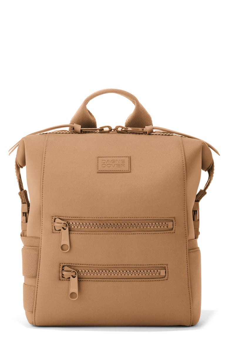 Indi Small Neoprene Diaper Backpack, Main, color, CAMEL