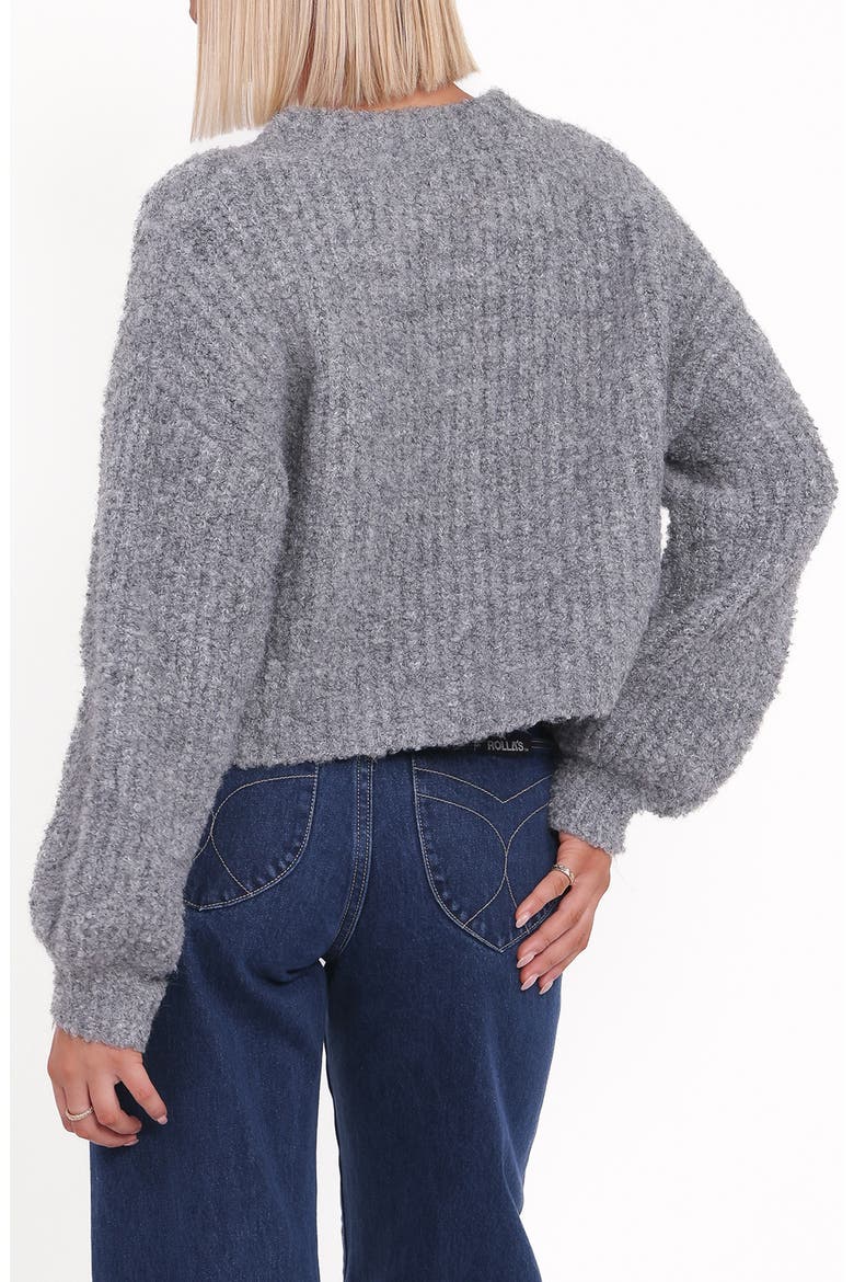 Albertine Bouclé Crop Cardigan, Alternate, color, GREY