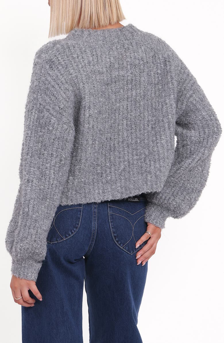Petal & Pup Albertine Bouclé Crop Cardigan, Alternate, color, Grey