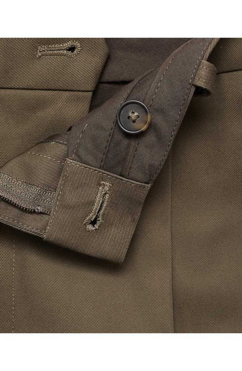 MANGO Regular Fit Pleated Cotton Pants, Alternate, color, Brown