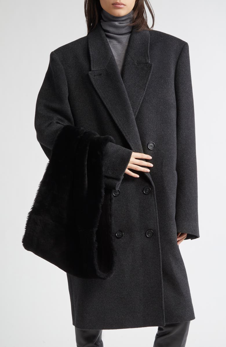 TOTEME Plush Genuine Shearling Muff, Alternate, color, Black