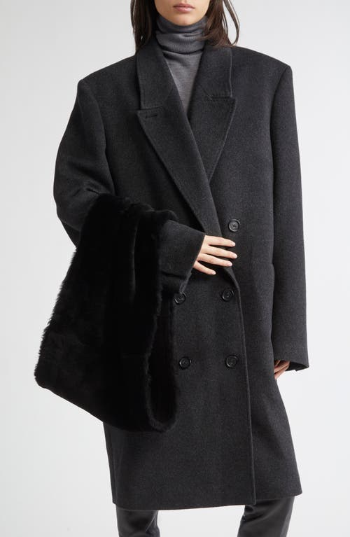Totême Toteme Plush Genuine Shearling Muff In Black
