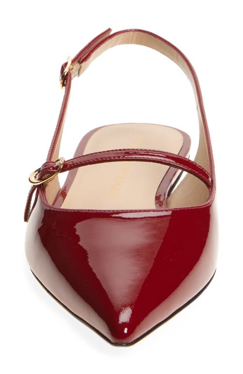 Stuart Weitzman Emilia Bordeaux Slingback Sandals With Adjustable Strap Closure In Patent Leather Woman In Burgundy