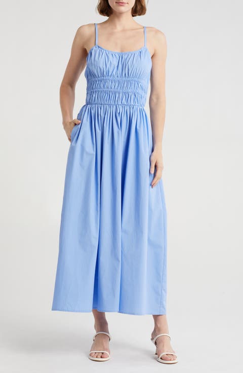 Shirred Cotton Maxi Sundress