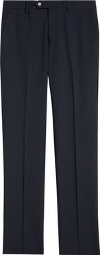 Berle Flat Front Tropical Weight Wool Dress Pants