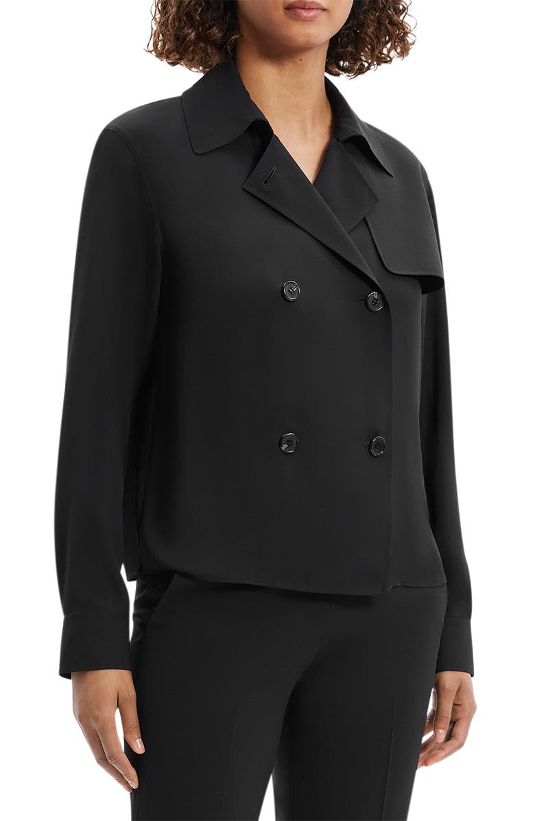 Theory Double Breasted Trench Blouse, Alternate, color,
