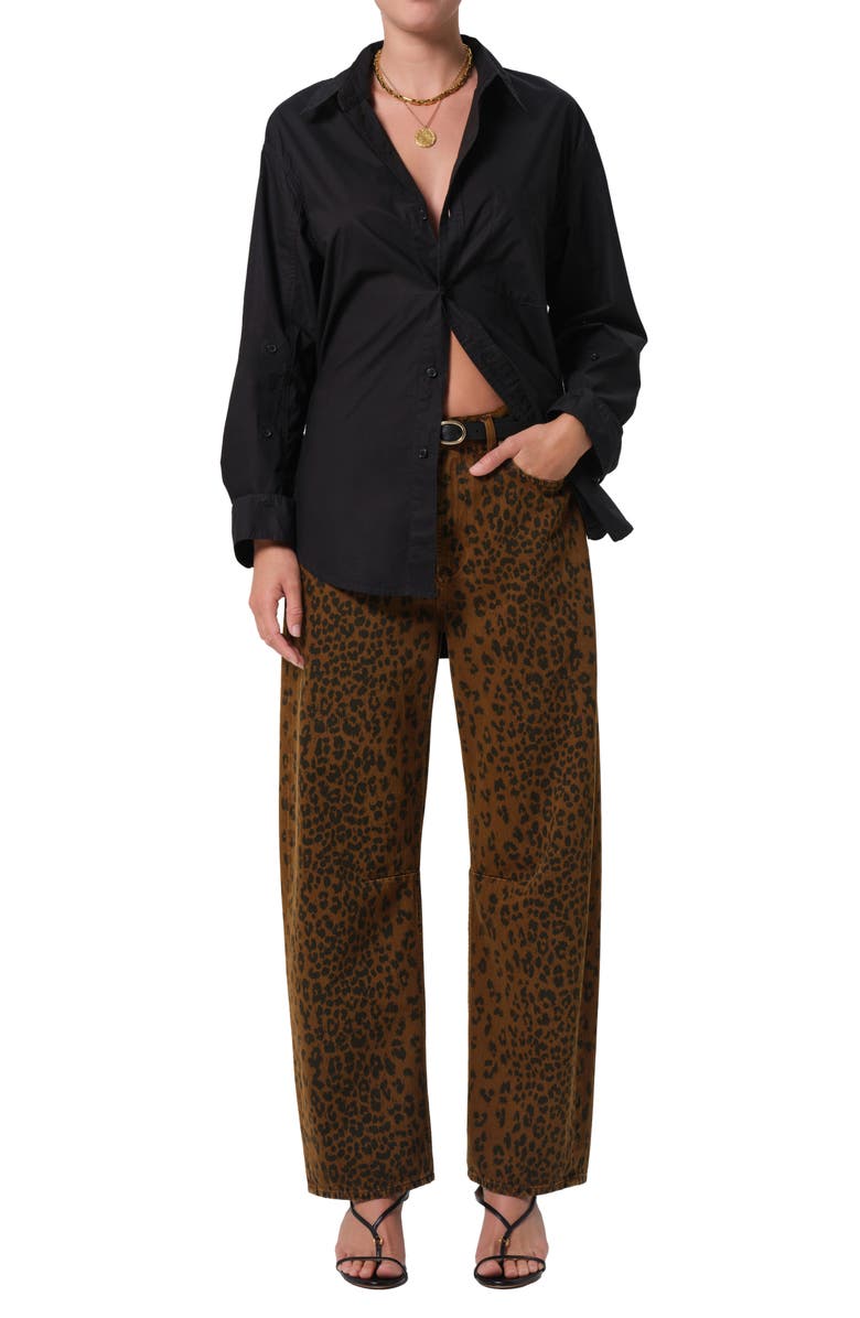 Citizens of Humanity Miro High Waist Barrel Jeans, Alternate, color, Sepia Cheetah