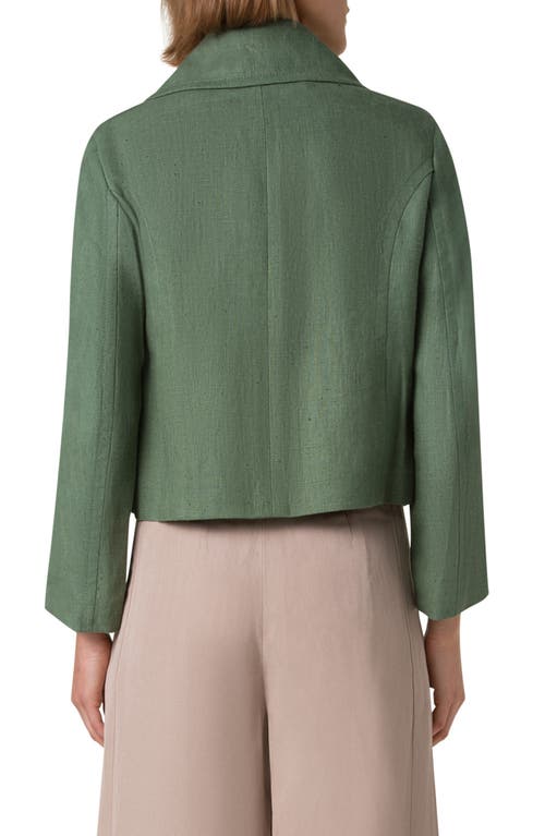 Akris Punto Raw Linen Jacket In Laurel