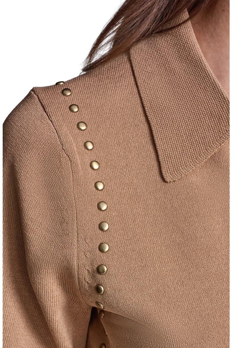 Stud Detail Sweater, Alternate, color, BISQUE