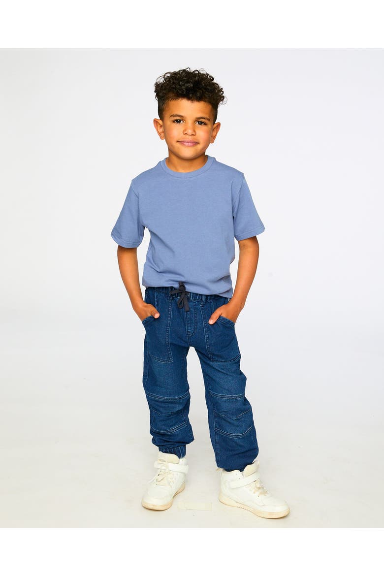 Stretch French Terry Denim Jogger, Alternate, color, Navy Blue Denim