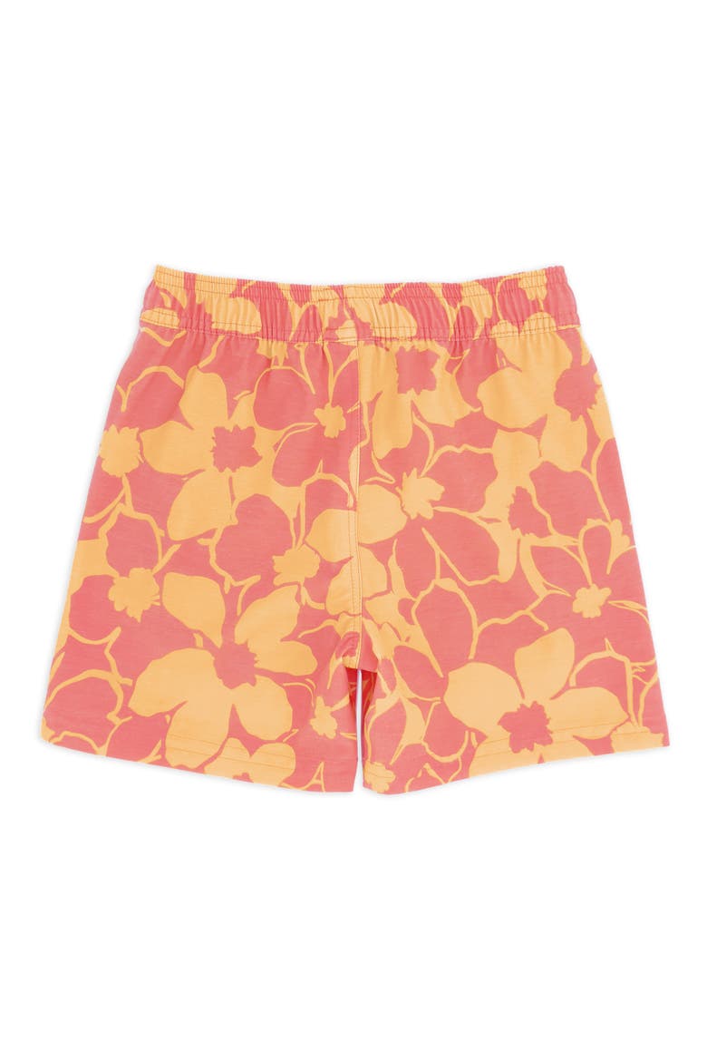 Kids' Hibiscus Floral Volley Swim Trunks, Alternate, color, MELON