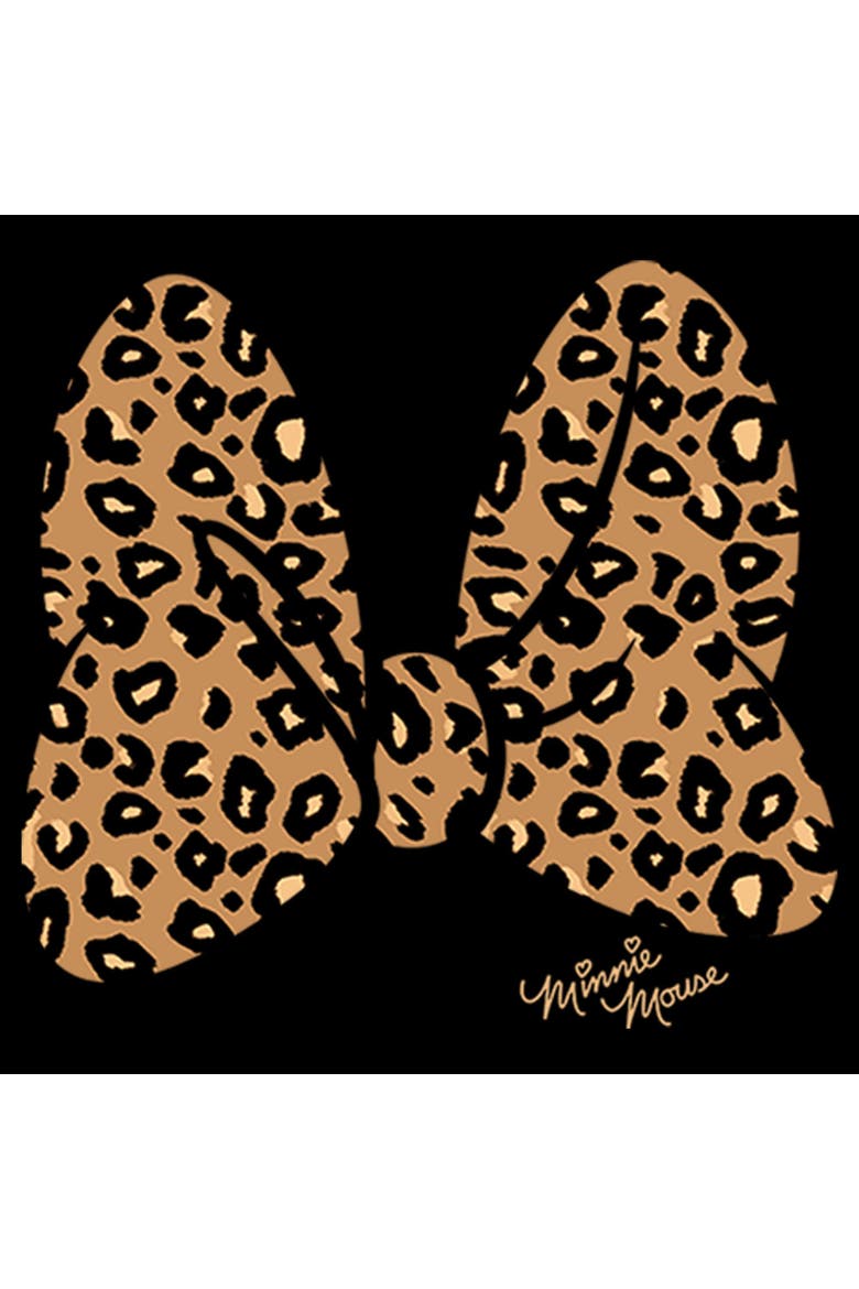 Men's Mickey & Friends Cheetah Print Minnie Mouse Bow  Graphic T-Shirt, Alternate, color, Black