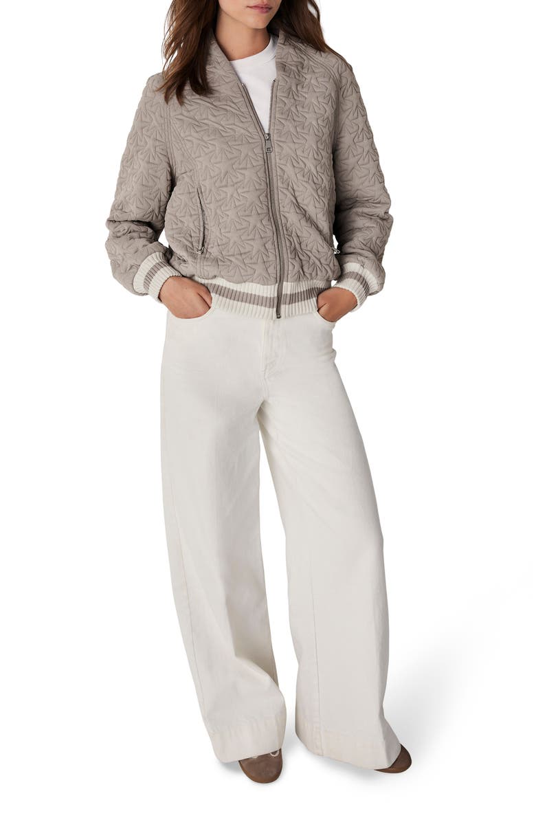 MINT VELVET Star Quilt Bomber, Alternate, color, Grey