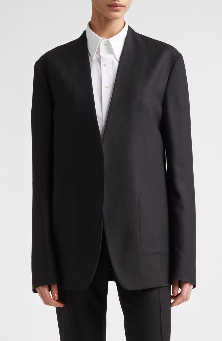 Maison Margiela Minimal Virgin Wool Blazer, Main, color, Black