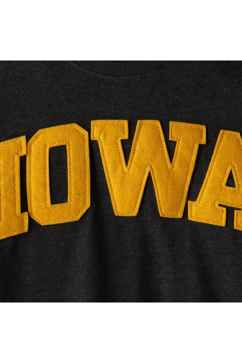 Women's Pressbox Heathered Black Iowa Hawkeyes Two-Hit Canyon Long Sleeve T-Shirt, Alternate, color, Black