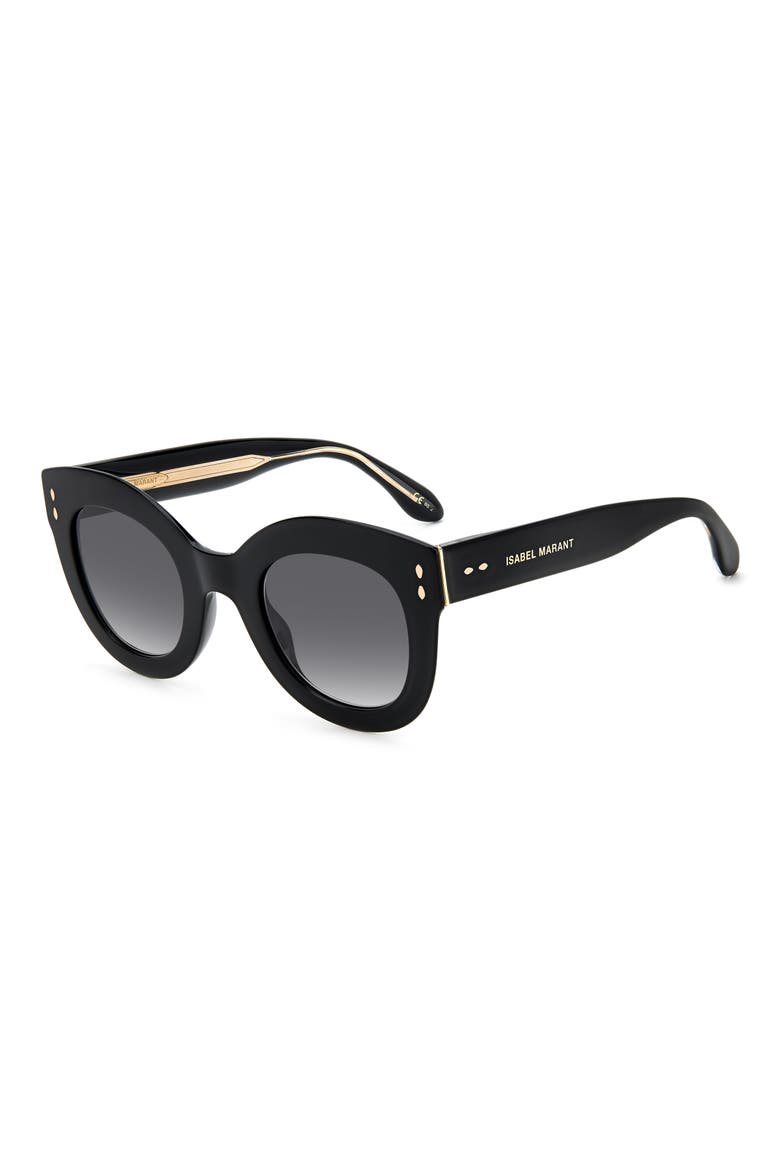 49mm Gradient Round Sunglasses, Alternate, color, BLACK