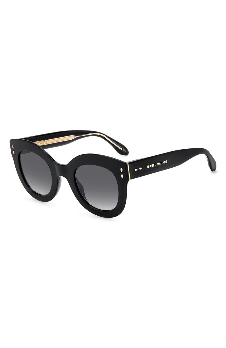 Isabel Marant 49mm Gradient Round Sunglasses, Alternate, color, Black