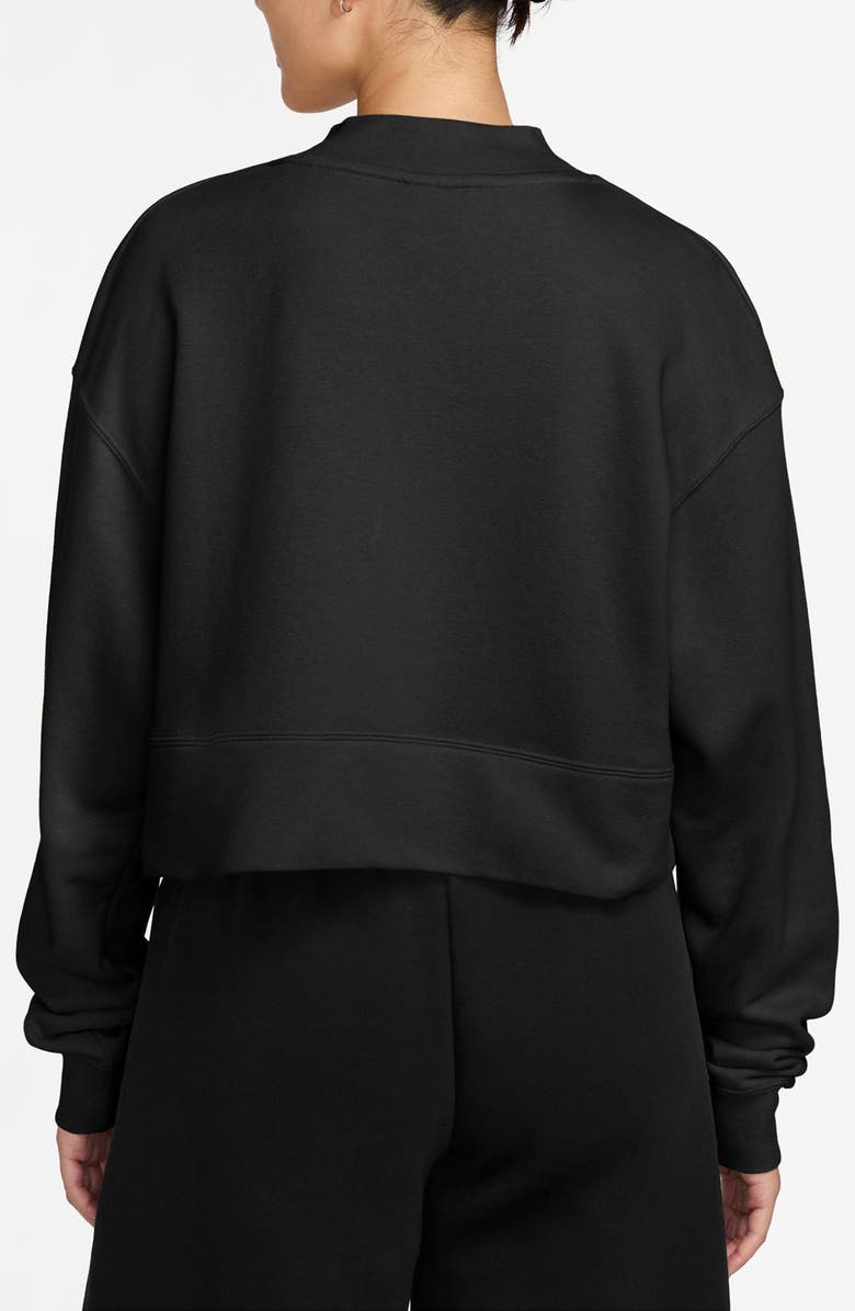 Nike Loose Fleece Cardigan, Alternate, color, Black/ White