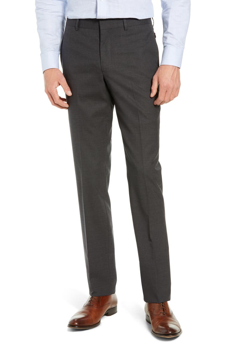 Tech-Smart Slim Fit Stretch Wool Dress Pants, Main, color, CHARCOAL