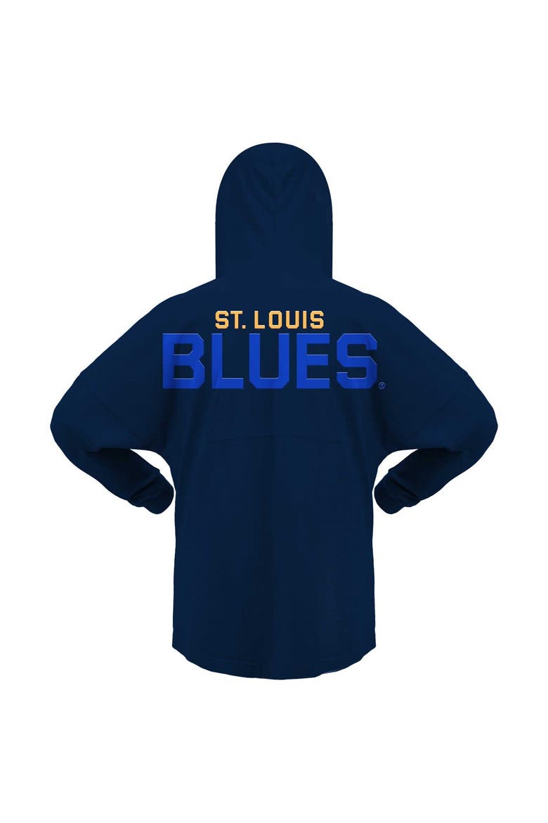 Women's Fanatics Branded Navy St. Louis Blues Jersey Lace-Up V-Neck Long Sleeve Hoodie T-Shirt, Alternate, color, Navy