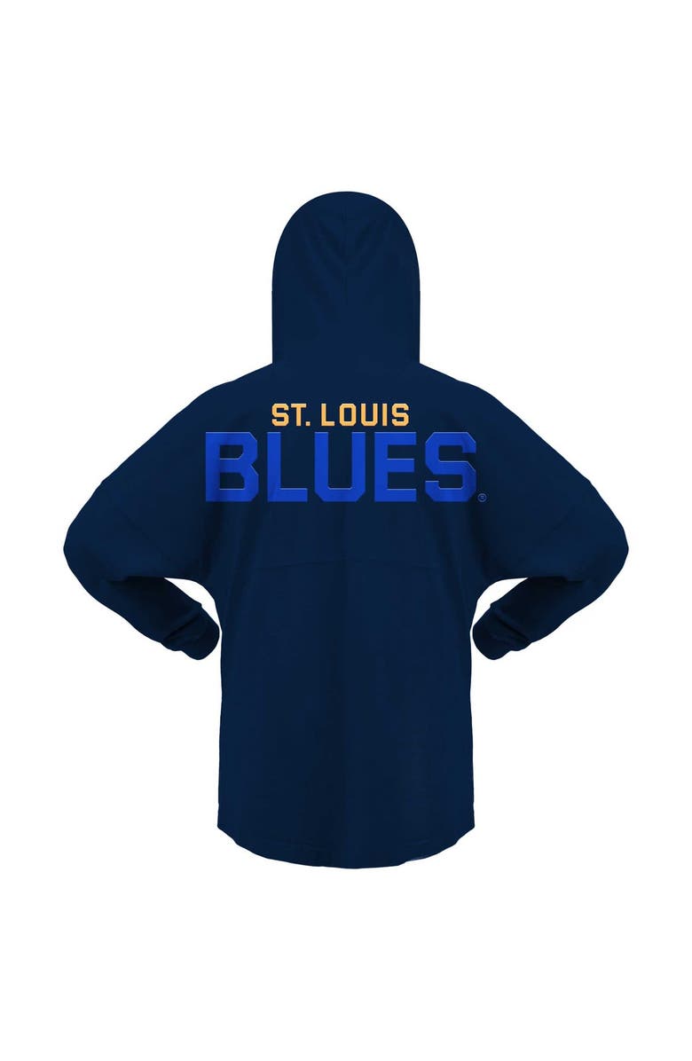 FANATICS Women's Fanatics Branded Navy St. Louis Blues Jersey Lace-Up V-Neck Long Sleeve Hoodie T-Shirt, Alternate, color, Navy