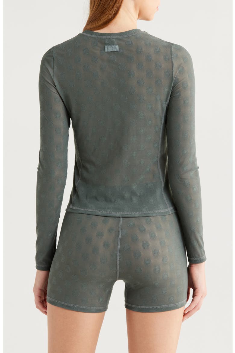 Taliah Mesh Long Sleeve Lounge T-Shirt, Alternate, color, FORESTER SUN