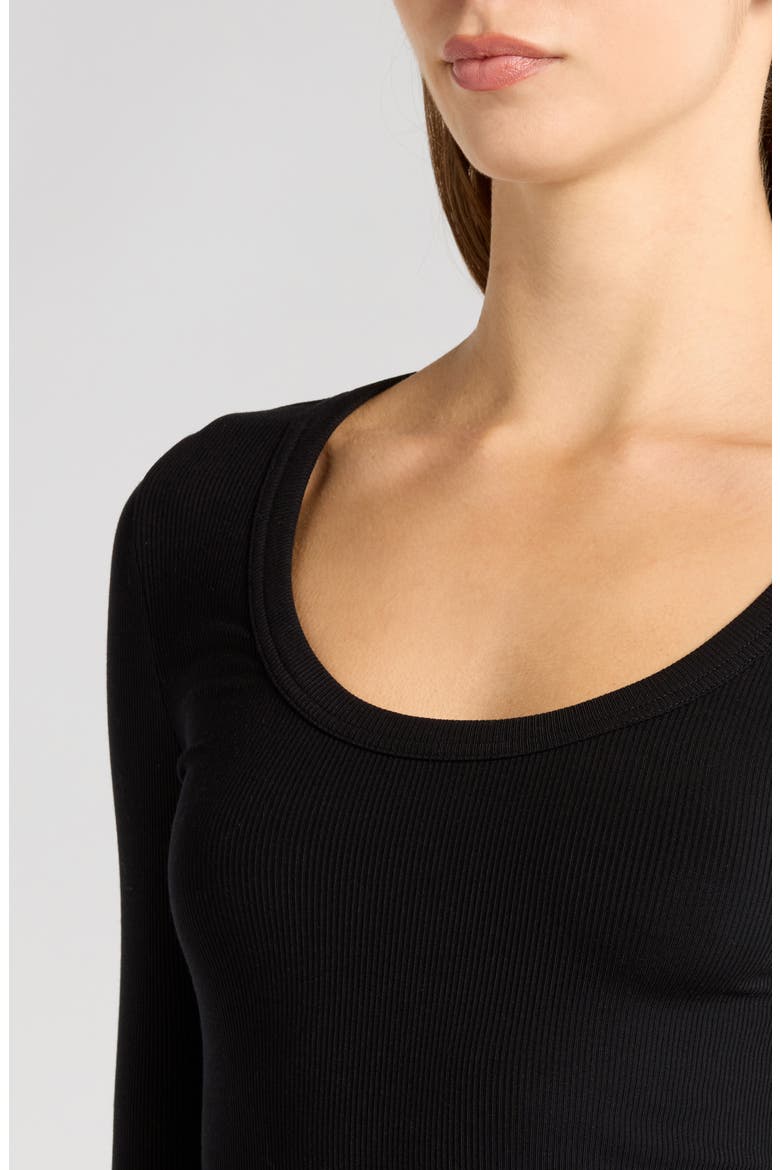 Cloud Retreat Rib Long Sleeve Top, Alternate, color, BLACK