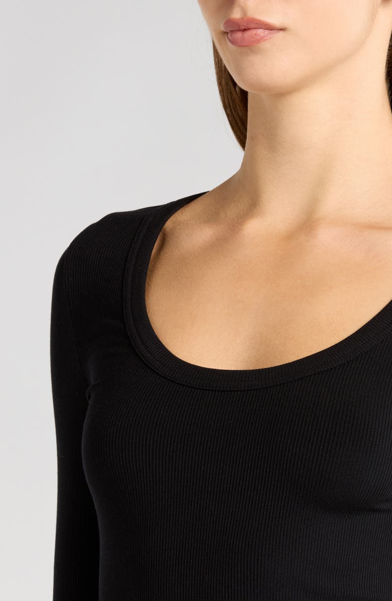 TravisMathew Cloud Retreat Rib Long Sleeve Top, Alternate, color, Black