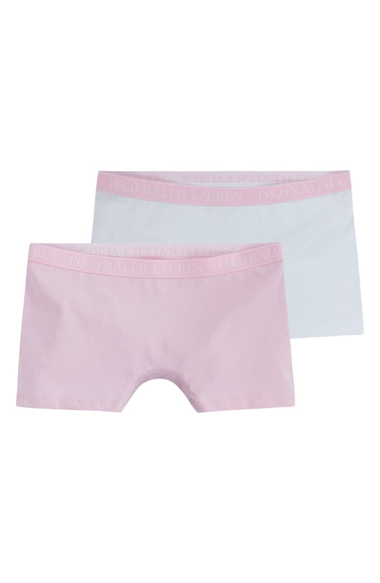 Ralph Lauren Kids' Assorted 2-Pack Boyshorts, Main, color, Hint Of Pink
