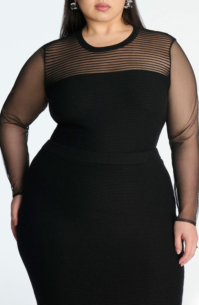 ELOQUII Illusion Rib Sweater, Main, color,