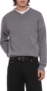 Helmut Lang Distressed V-Neck Cotton Sweater
