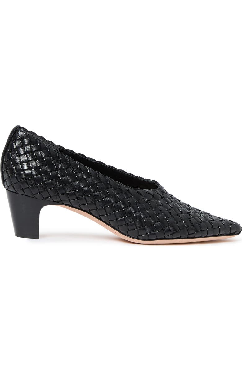 Loeffler Randall Maeve Woven Leather Pointed Toe Pump, Alternate, color, Black