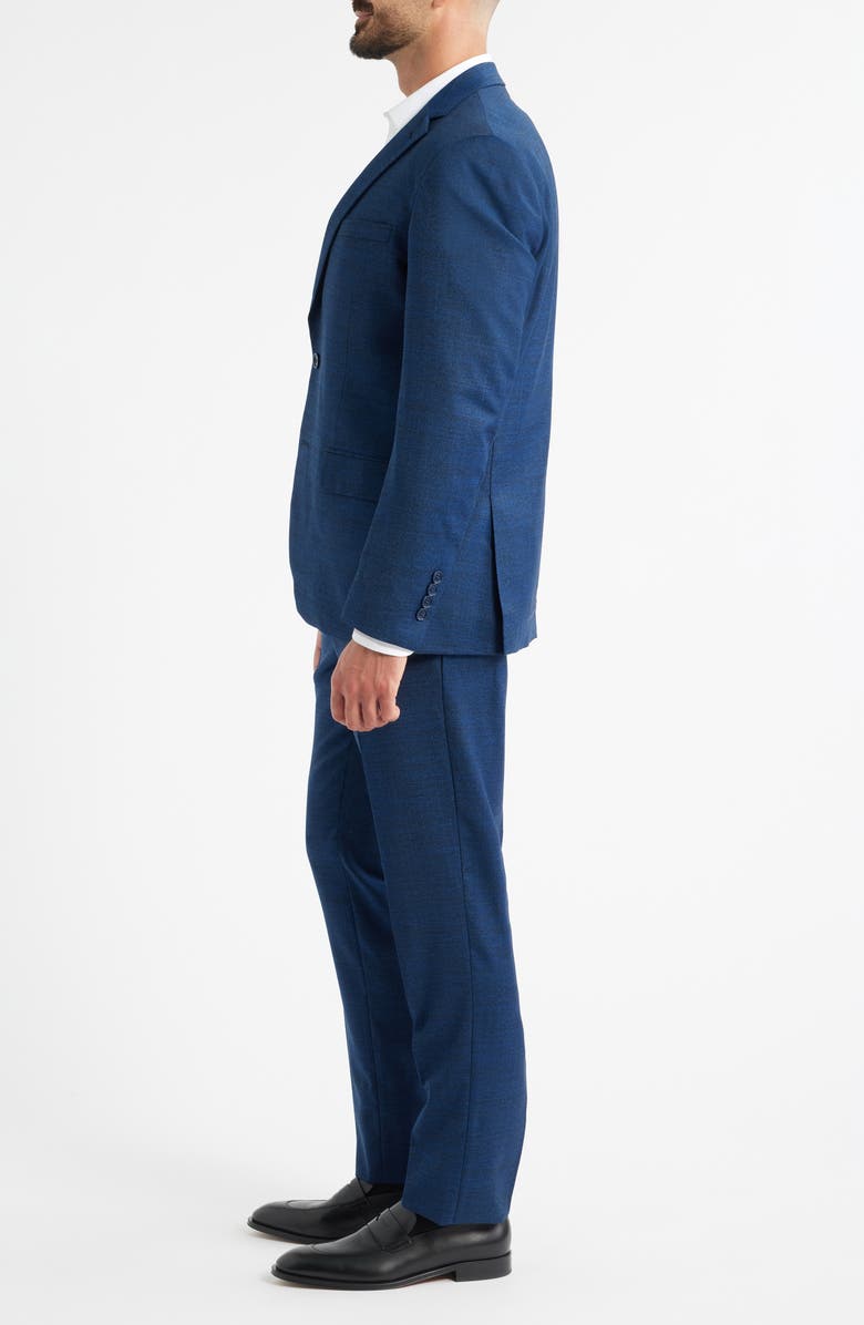 DANIEL HECHTER Modern Fit Medium Blue Méange Wool Suit, Alternate, color, Navy