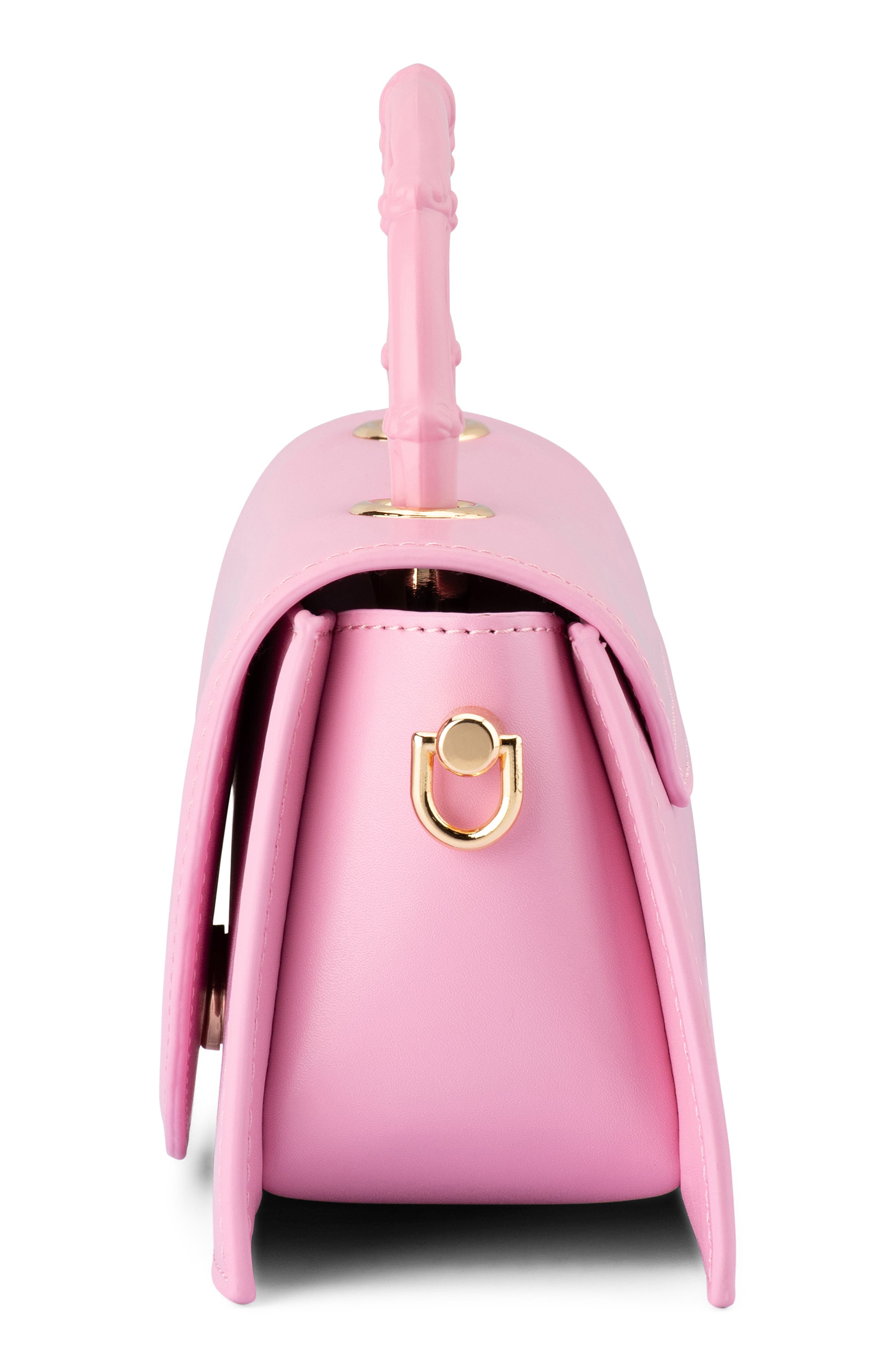 Phoebe Faux Leather Top Handle Bag, Alternate, color, PINK