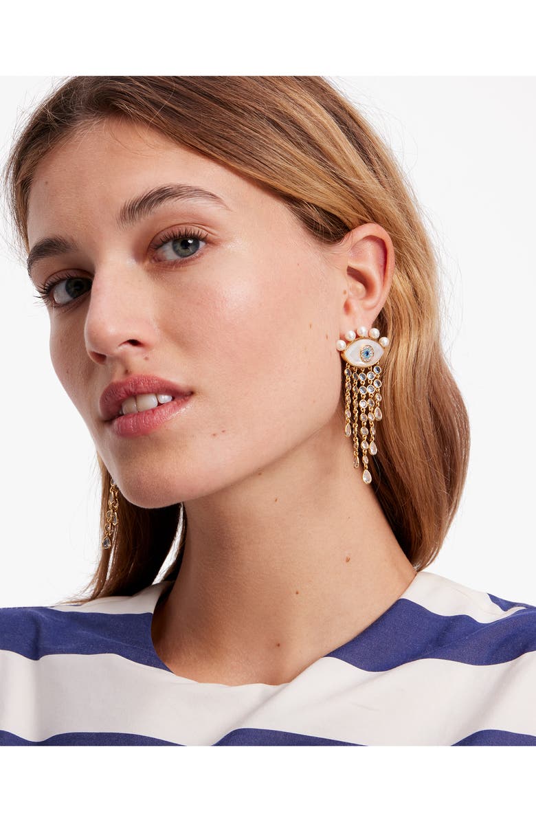 Kate Spade New York All Seeing Statement Fringe Drop Earrings, Alternate, color, 