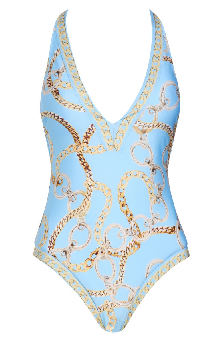 Lisa Chain Plunge One-Piece Swimsuit