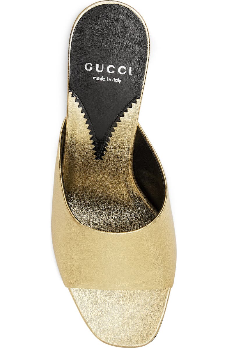 Gucci Bella GG Heel Slide Sandal, Alternate, color, Gold Eggplant