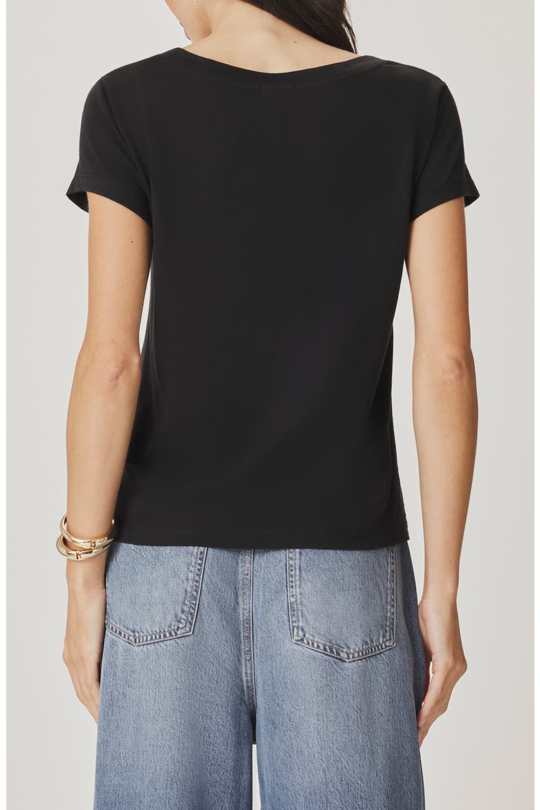 Lila Regen V-Neck Cotton T-Shirt, Alternate, color, BLACK