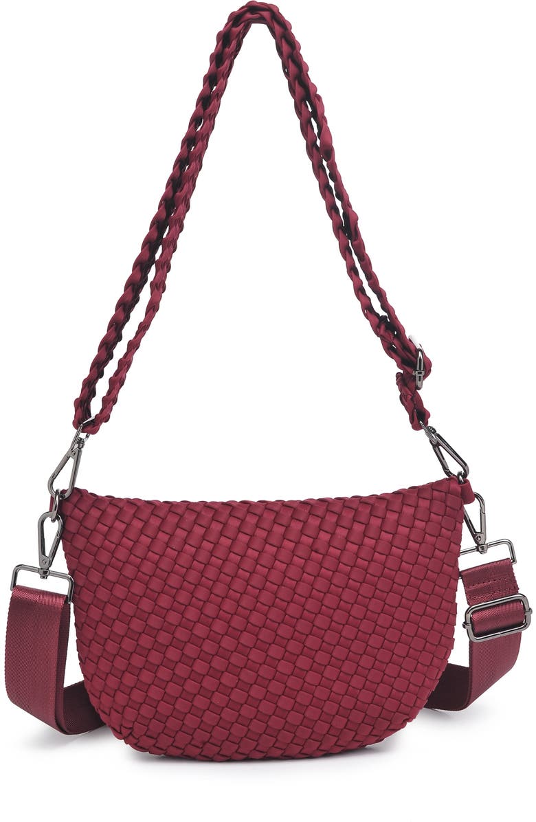 Sol and Selene Ethereal - Woven Neoprene Crossbody Bag, Alternate, color, Wine