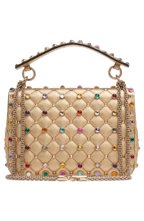 Valentino Garavani Small Rockstud Quilted Metallic Leather Shoulder Bag In Multi