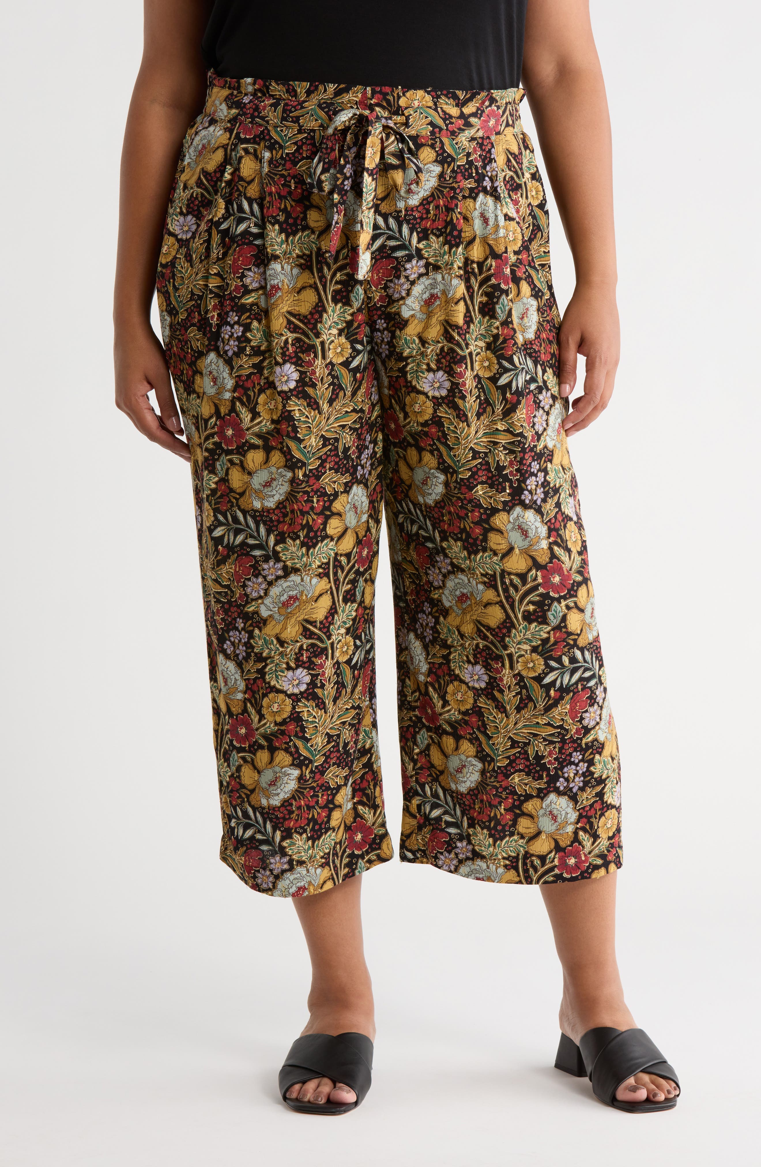 DR2 by Daniel Rainn Print Crop Pull-On Pants