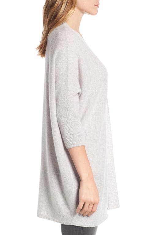Halogen ® Three-quarter Sleeve Cashmere Cardigan In Gray