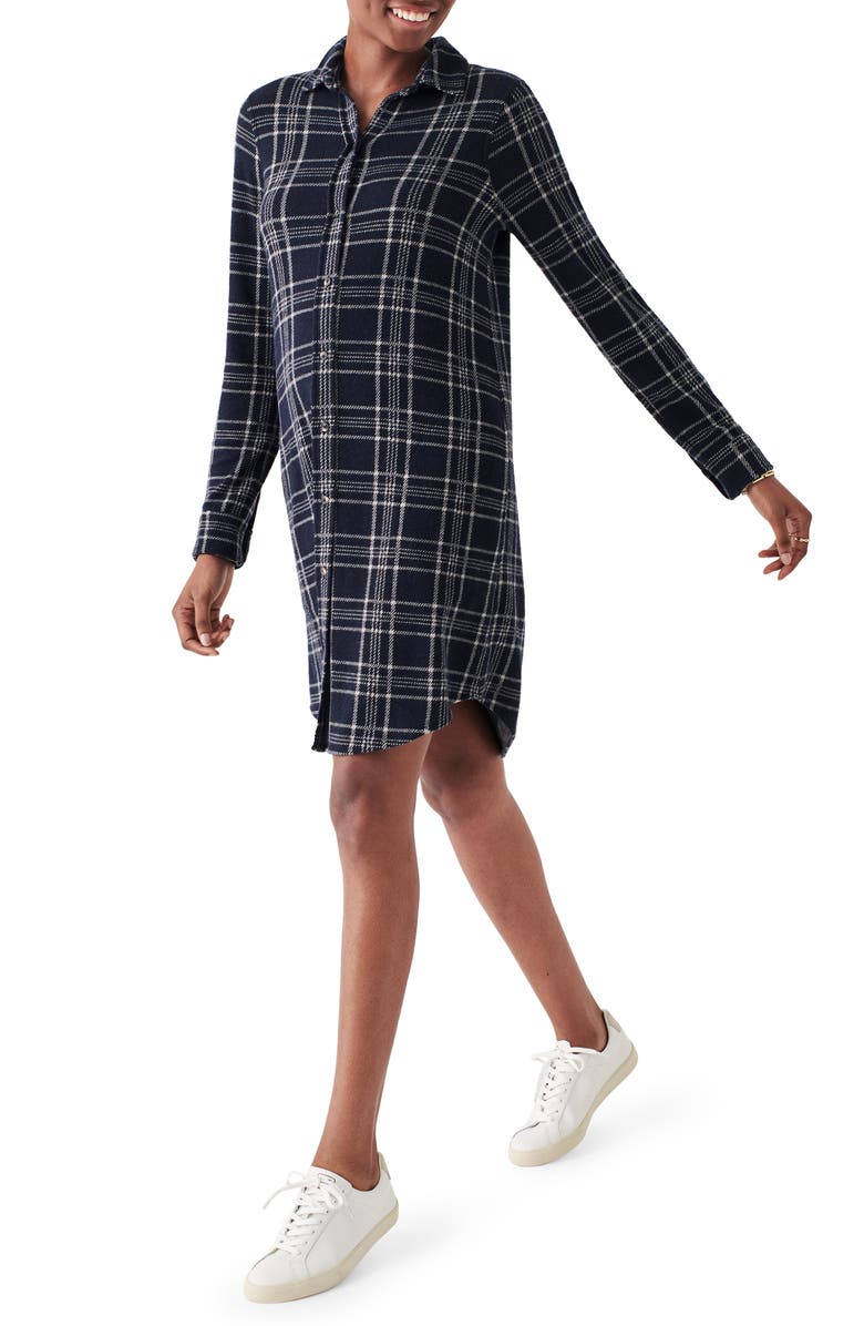 Faherty Legend Plaid Long Sleeve Flannel Shirtdress, Main, color,