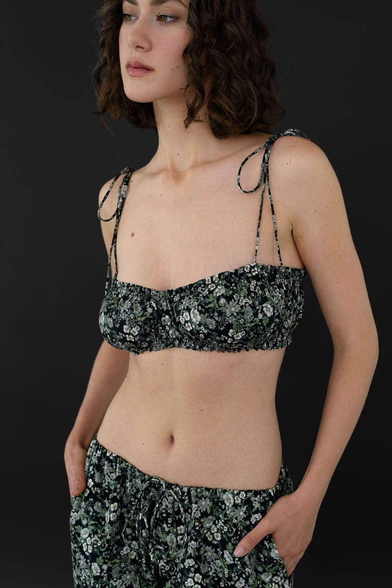 Nova Shirred Cotton Bandeau, Alternate, color, Floral