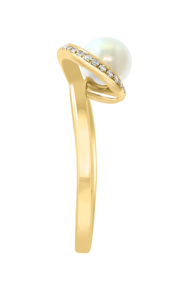 EFFY 14K Yellow Gold Cultured Freshwater Pearl & Diamond Ring, Alternate, color, White