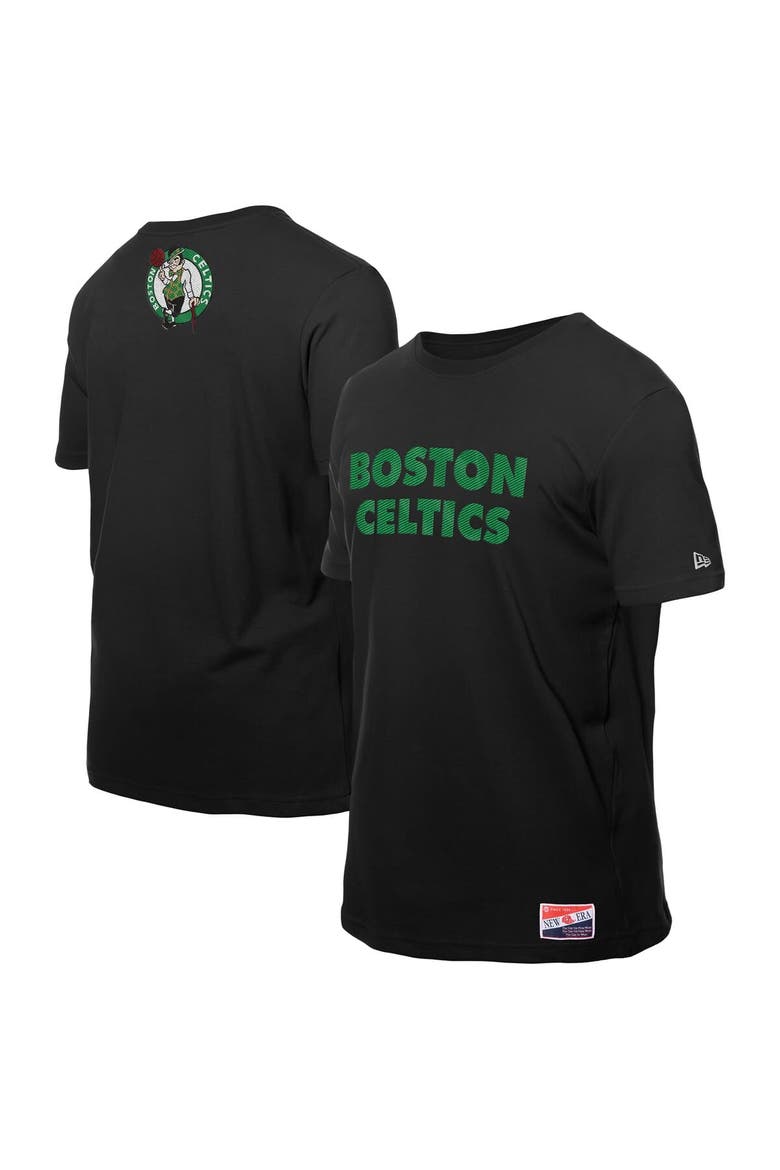 Men's New Era  Black Boston Celtics Premium Wordmark T-Shirt, Main, color, Black